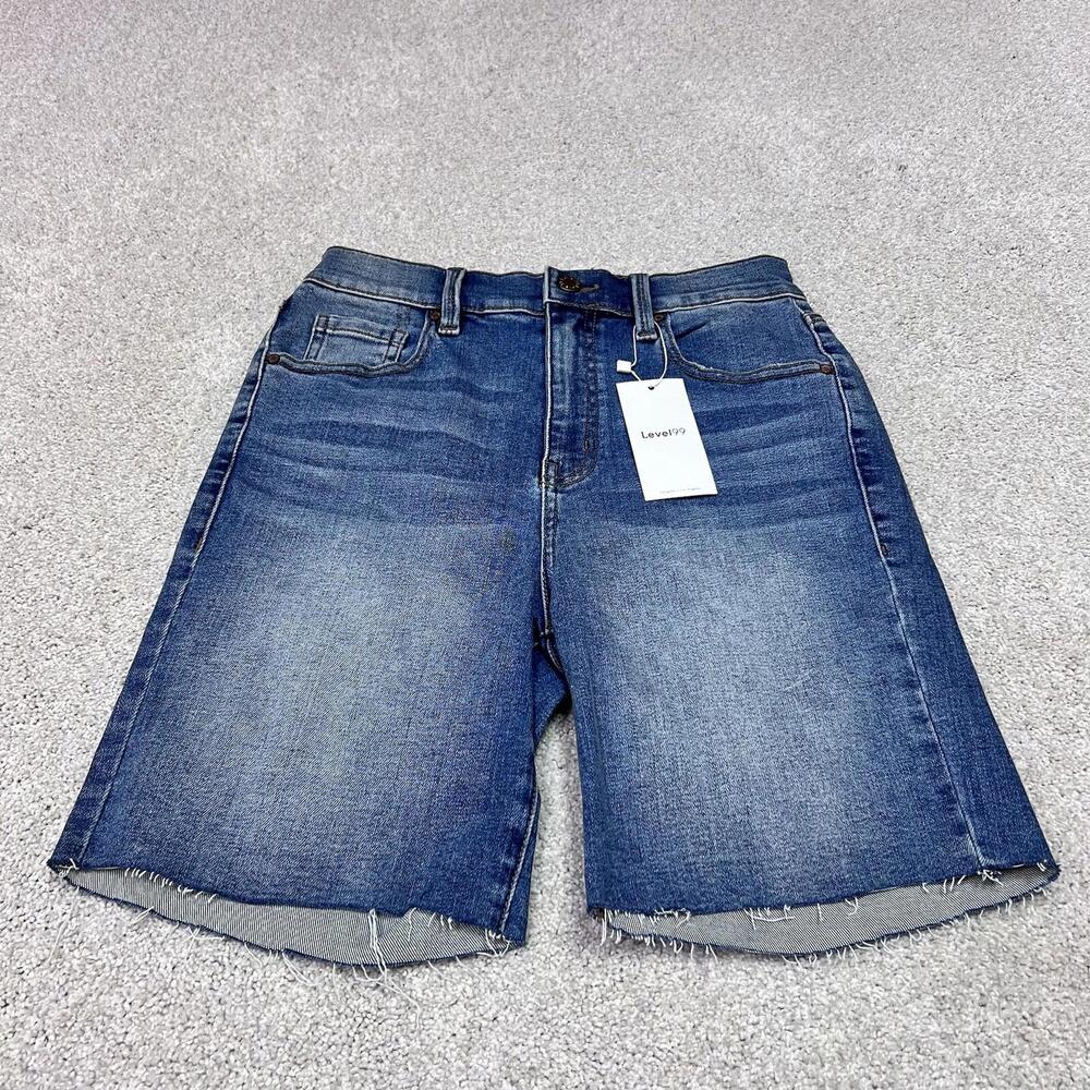 Level99 Shorts Blue Denim Pockets Women’s Size 26 NWT